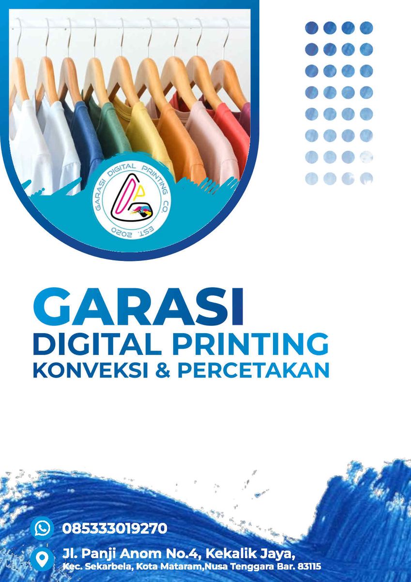 Sampul katalog konveksi dan percetakan Garasi Digital Printing